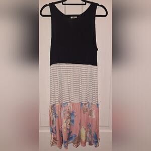 Women's Egs Colorblock Dress Size Medium Lightweight Flowy Spring Picnic‎ Summer